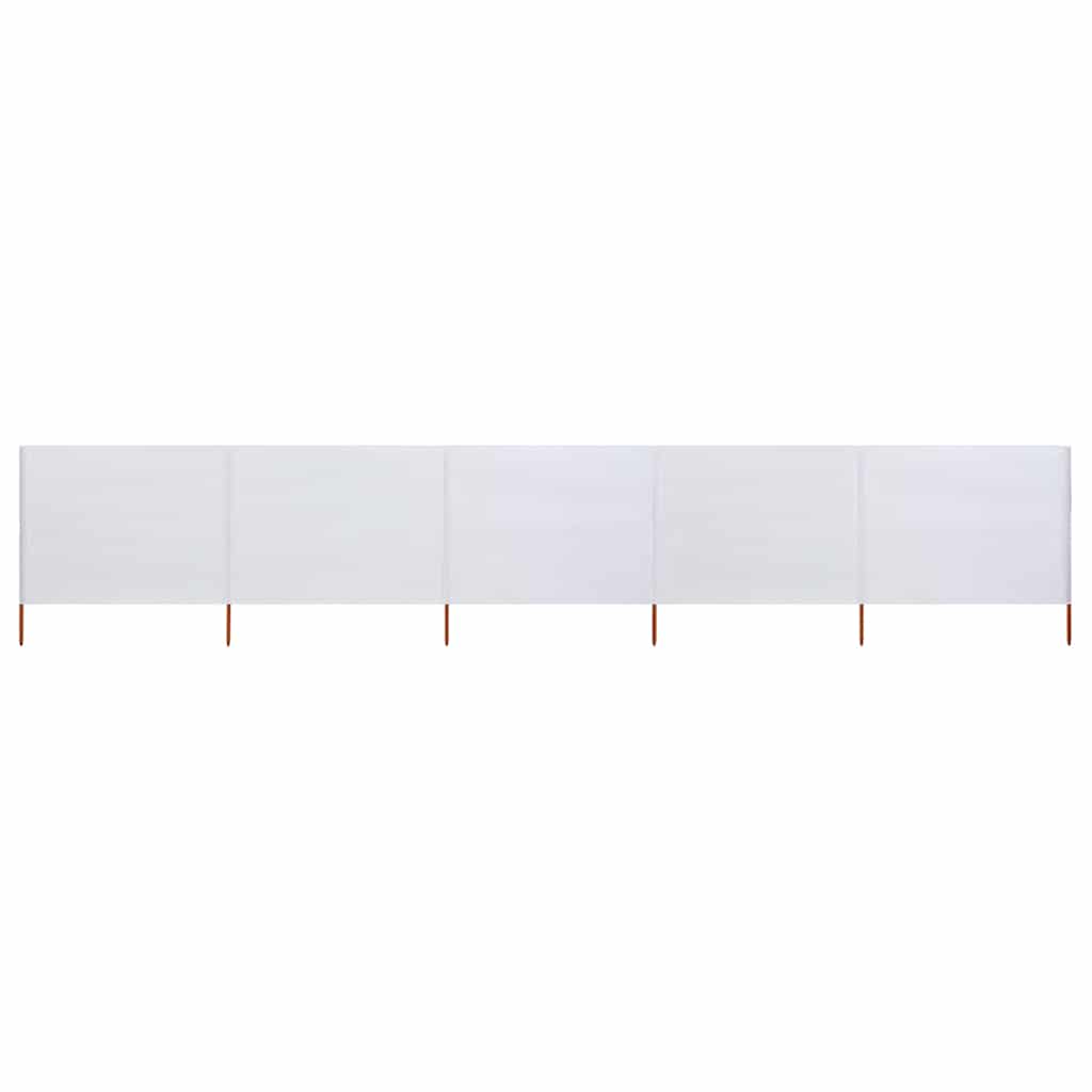 5-panel Wind Screen Fabric 600x120 cm Sand White