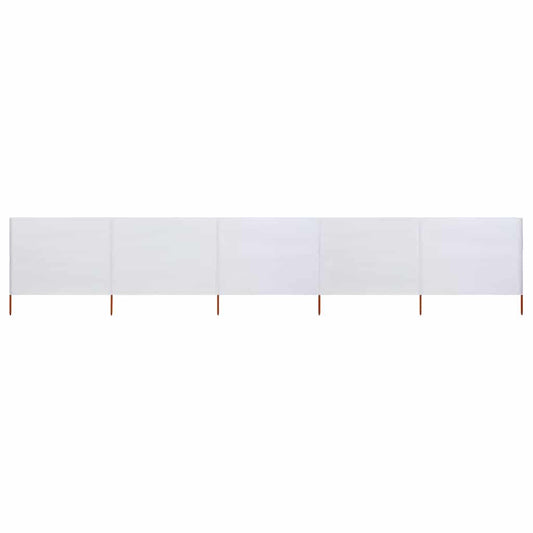 5-panel Wind Screen Fabric 600x120 cm Sand White