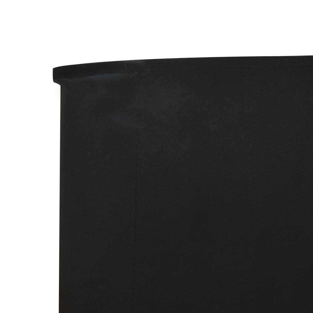 5-panel Wind Screen Fabric 600x120 cm Black