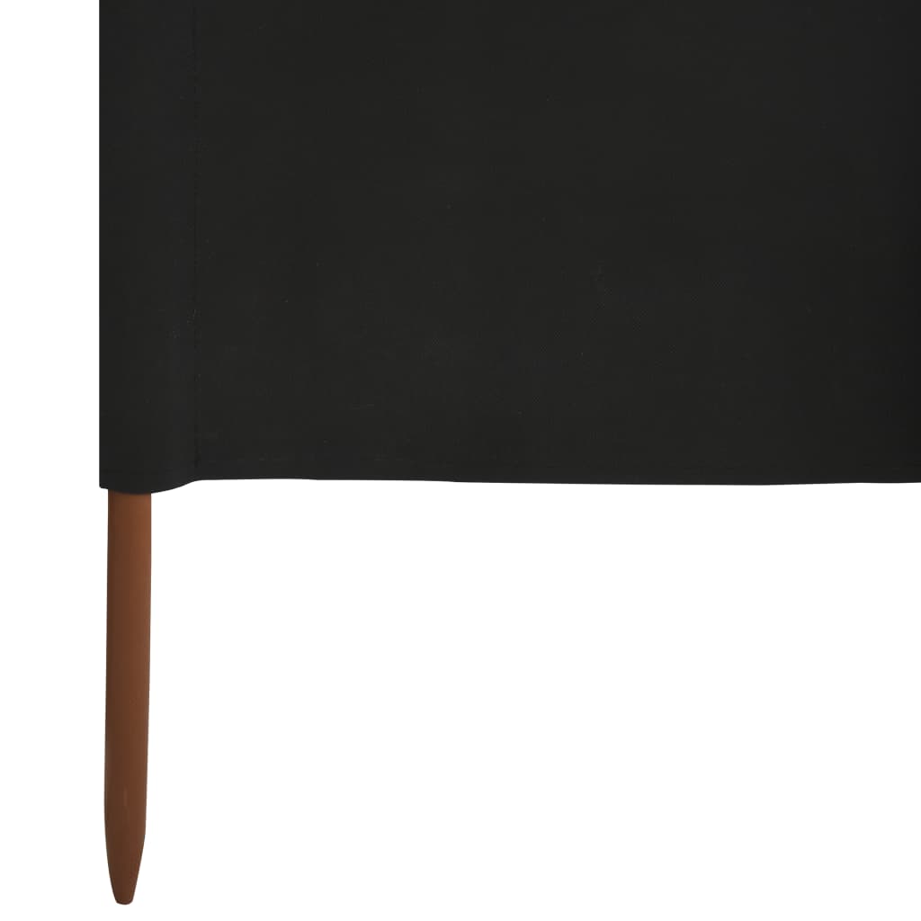 5-panel Wind Screen Fabric 600x120 cm Black