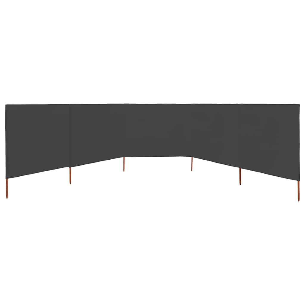 5-panel Wind Screen Fabric 600x160 cm Anthracite