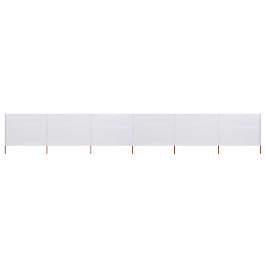 6-panel Wind Screen Fabric 800x120 cm Sand White