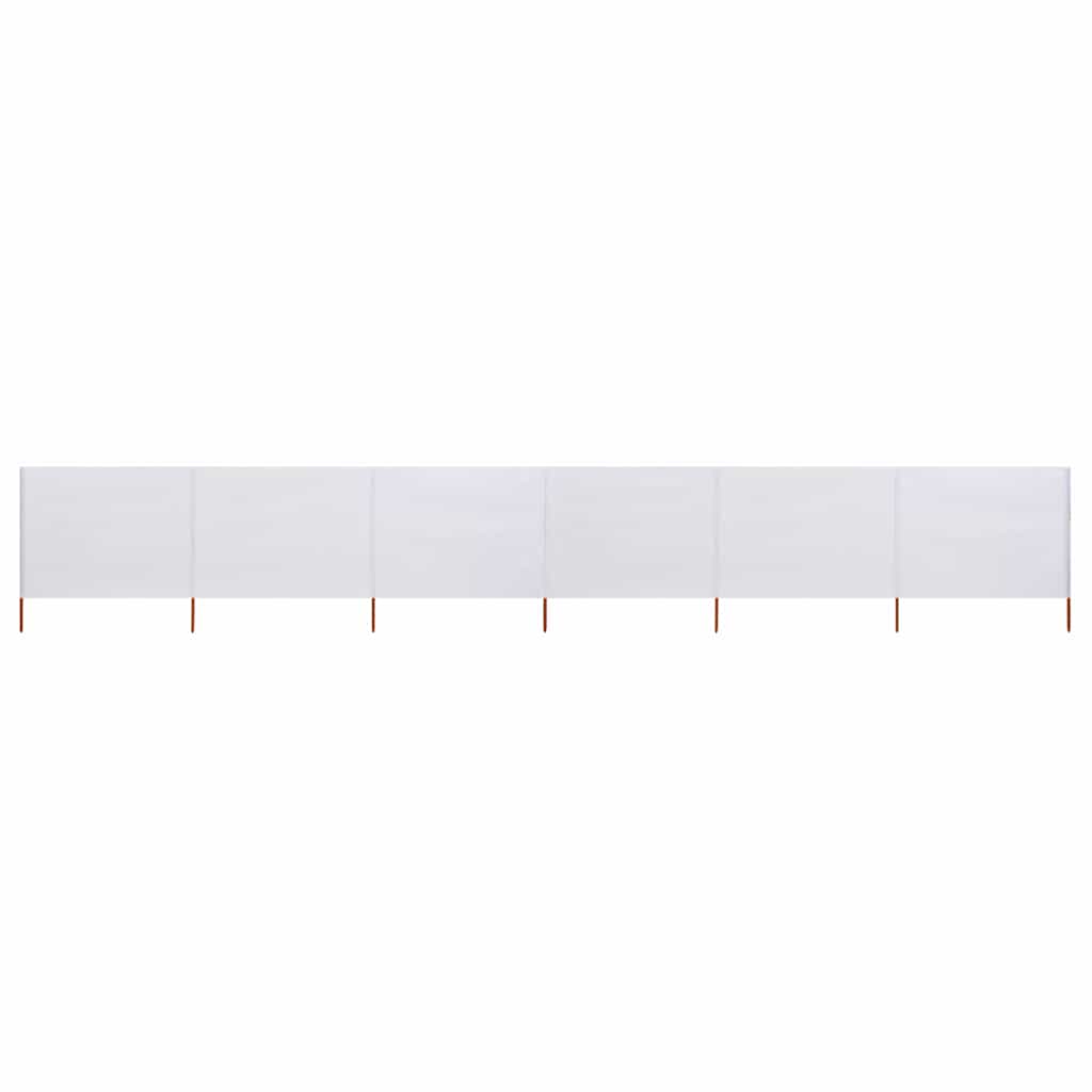 6-panel Wind Screen Fabric 800x160 cm Sand White
