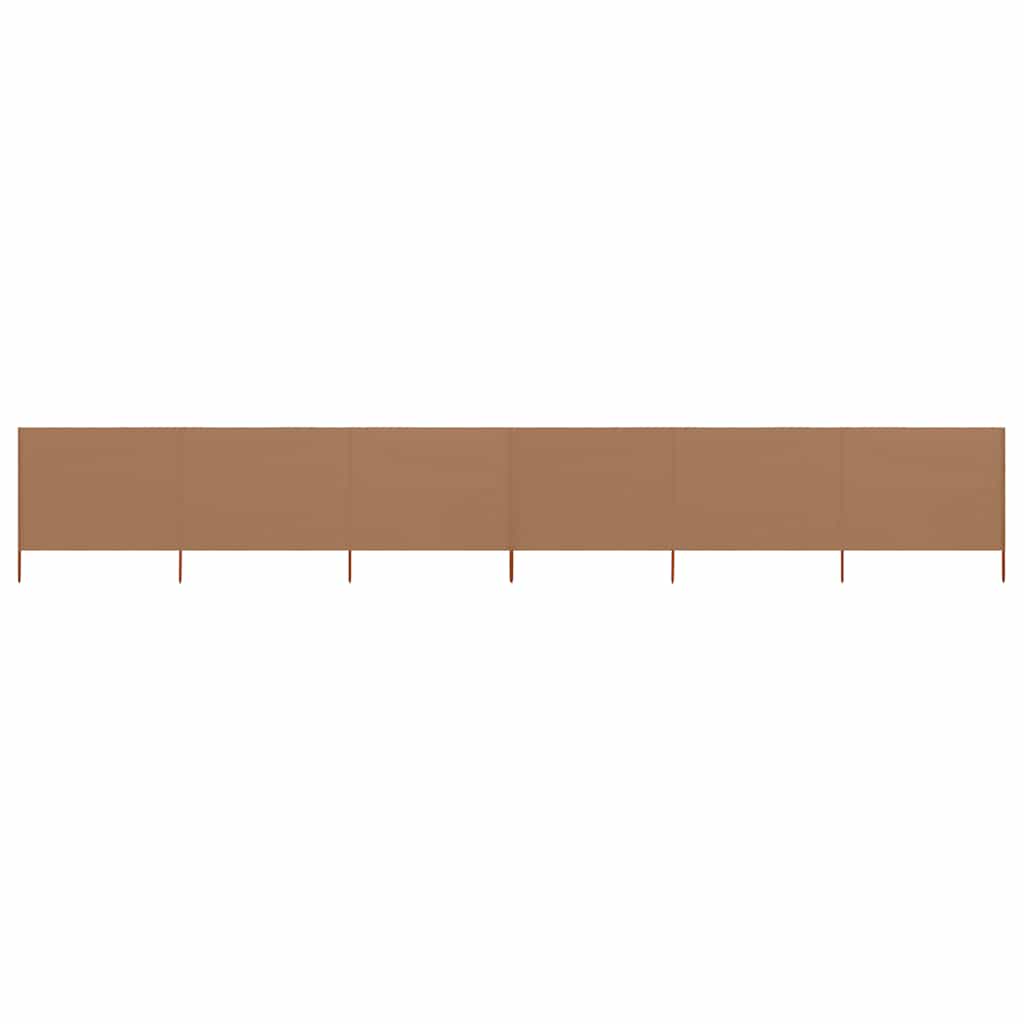 6-panel Wind Screen Fabric 800x160 cm Taupe