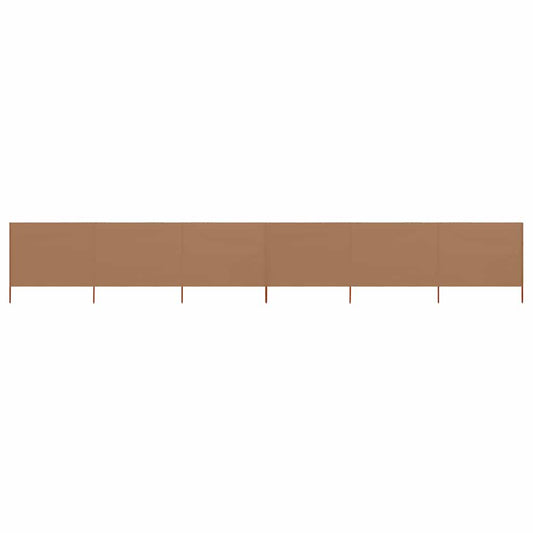 6-panel Wind Screen Fabric 800x160 cm Taupe