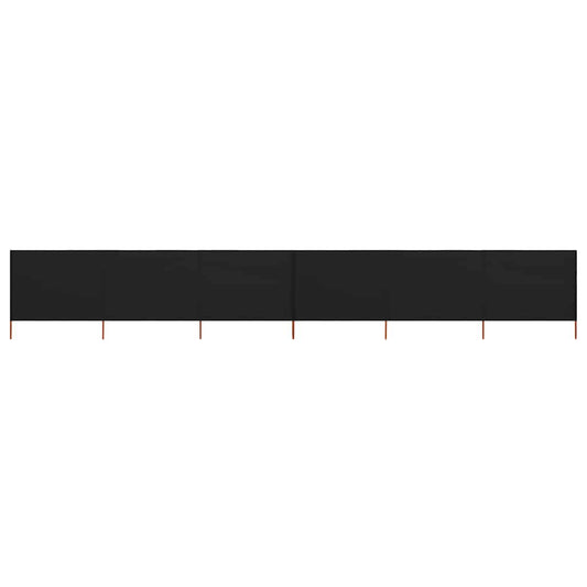 47184 vidaXL 6-panel Wind Screen Fabric 800x160 cm Black