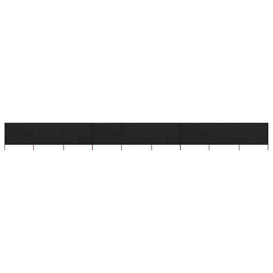 47190 vidaXL 9-panel Wind Screen Fabric 1200x80 cm Black