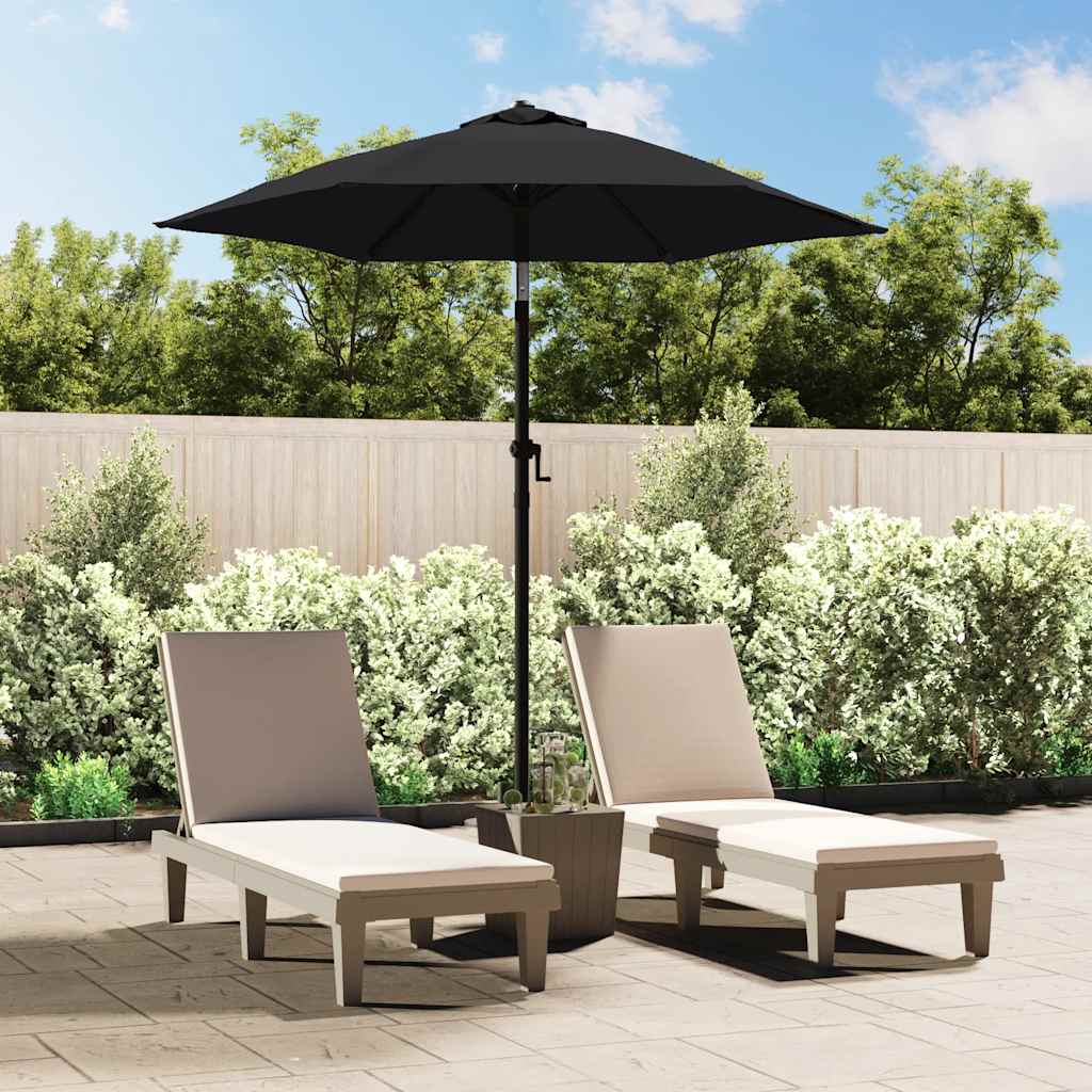 Garden Parasol | Black and dark grey | Aluminium, Polyester | Medium