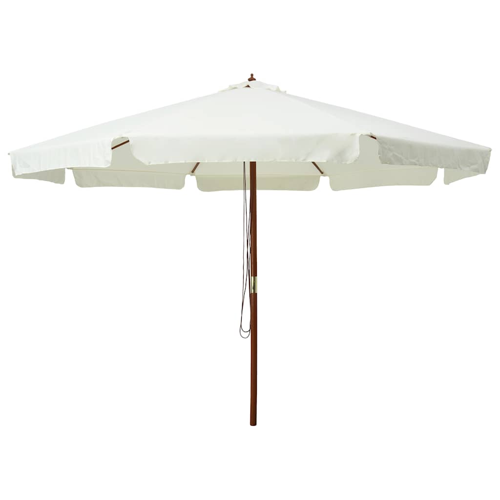 47212 vidaXL Outdoor Parasol with Wooden Pole 330 cm Sand White