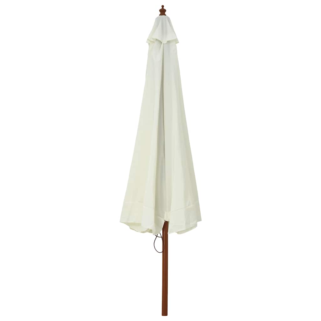47212 vidaXL Outdoor Parasol with Wooden Pole 330 cm Sand White