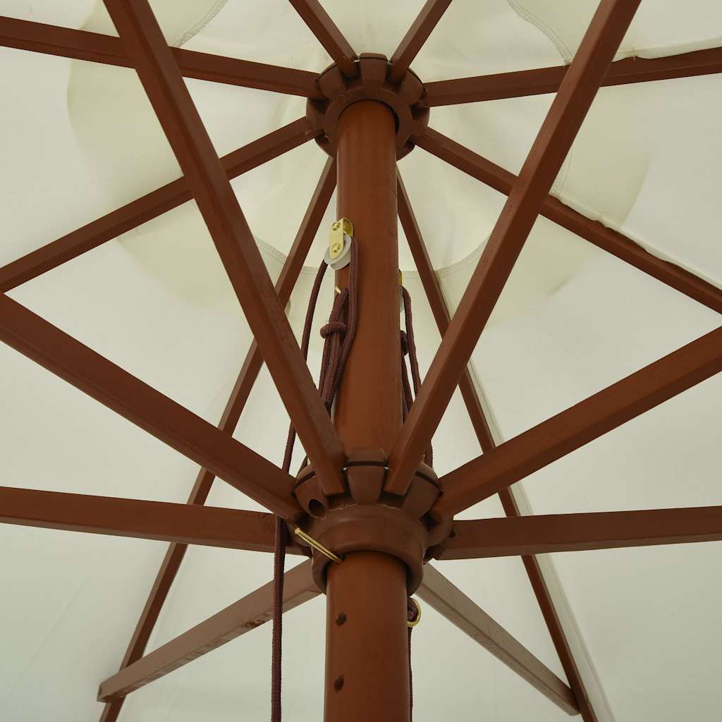 47212 vidaXL Outdoor Parasol with Wooden Pole 330 cm Sand White