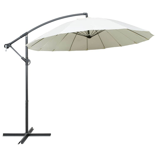 47220 vidaXL Hanging Parasol White 3 m Aluminium Pole