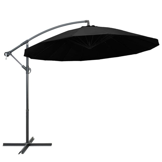 47226 vidaXL Hanging Parasol Black 3 m Aluminium Pole