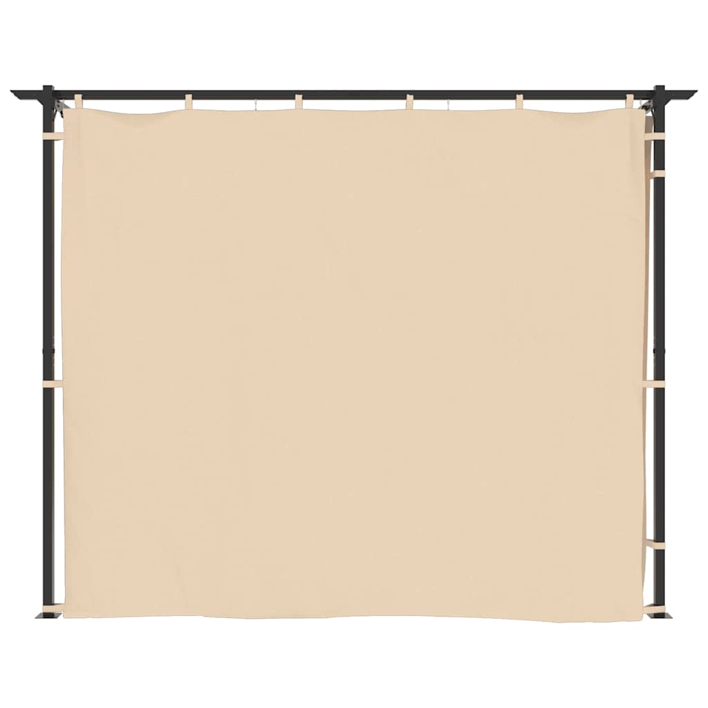 vidaXL Gazebo with Curtains 3x3 m Cream Steel