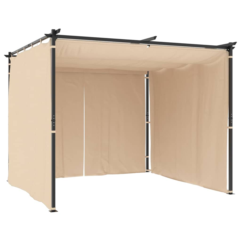 vidaXL Gazebo with Curtains 3x3 m Cream Steel