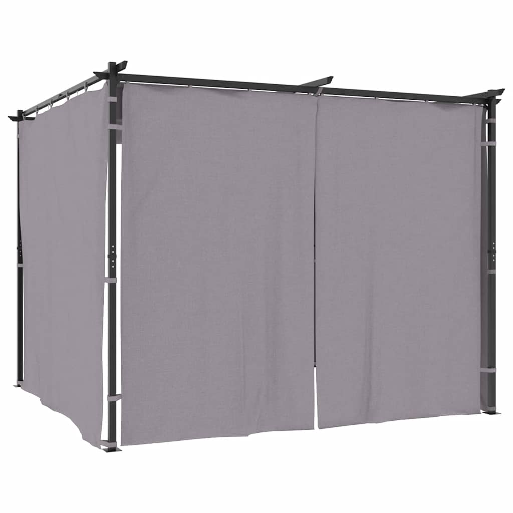 vidaXL Gazebo with Curtains 3x3 m Anthracite Steel