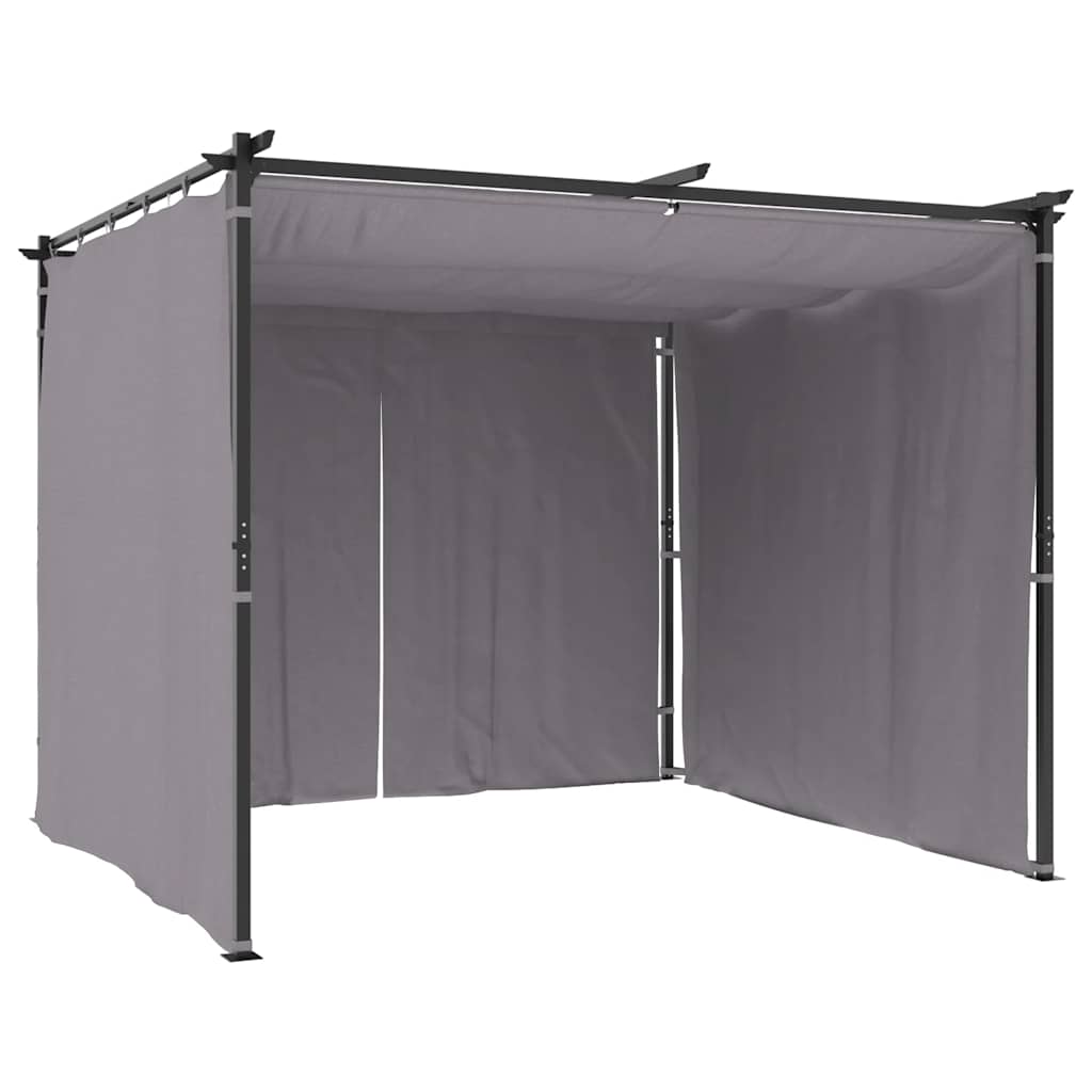 vidaXL Gazebo with Curtains 3x3 m Anthracite Steel