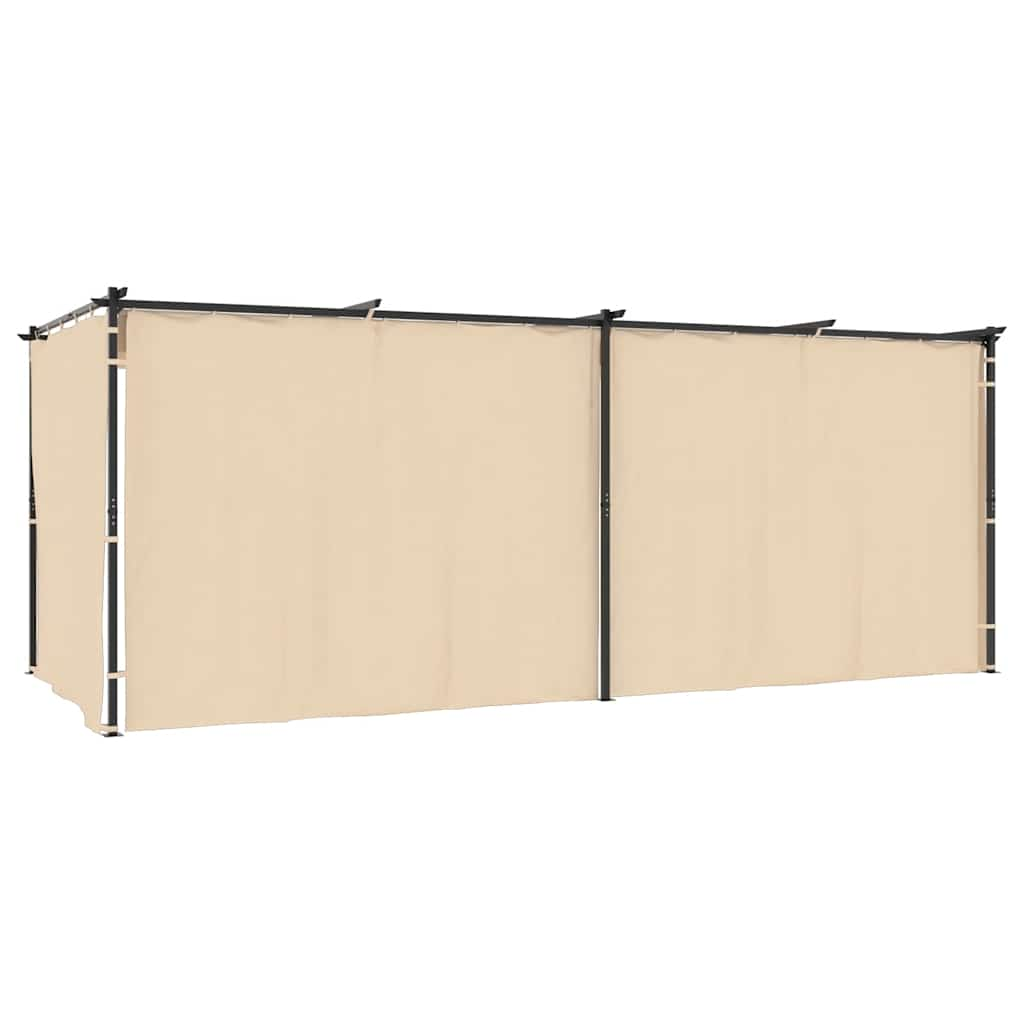 vidaXL Gazebo with Curtains 3x6 m Cream Steel