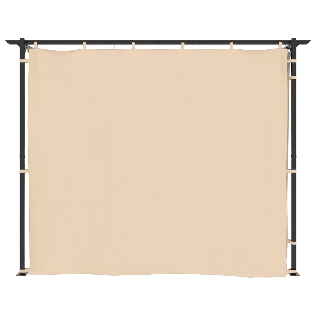 vidaXL Gazebo with Curtains 3x6 m Cream Steel