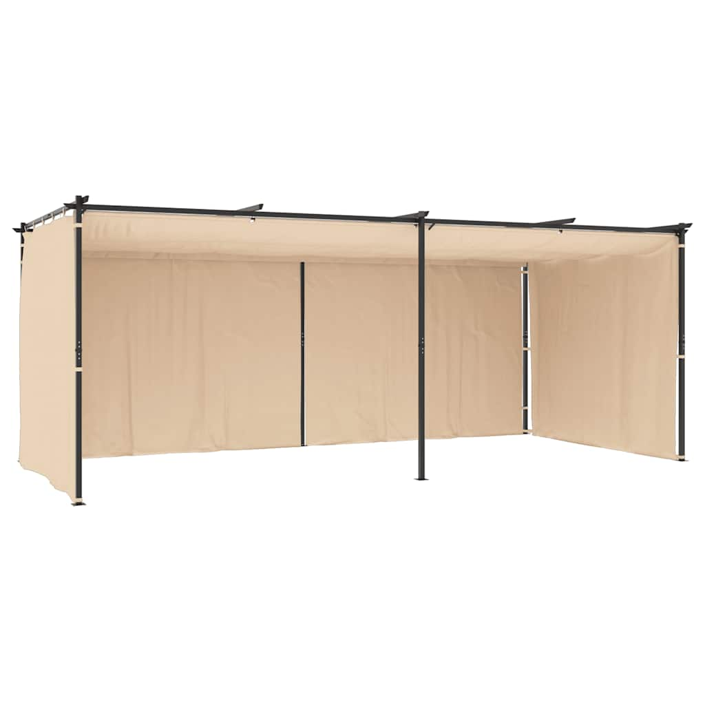 vidaXL Gazebo with Curtains 3x6 m Cream Steel