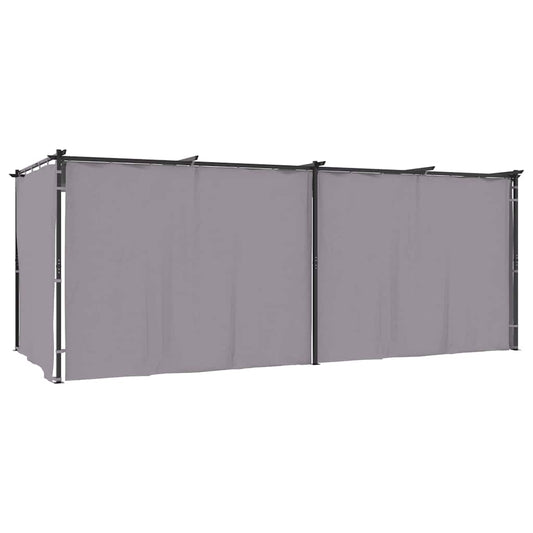 vidaXL Gazebo with Curtains 3x6 m Anthracite Steel