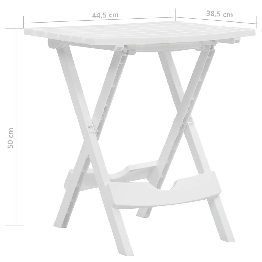 47690 vidaXL Folding Garden Table 44,5x38,5x50 cm White