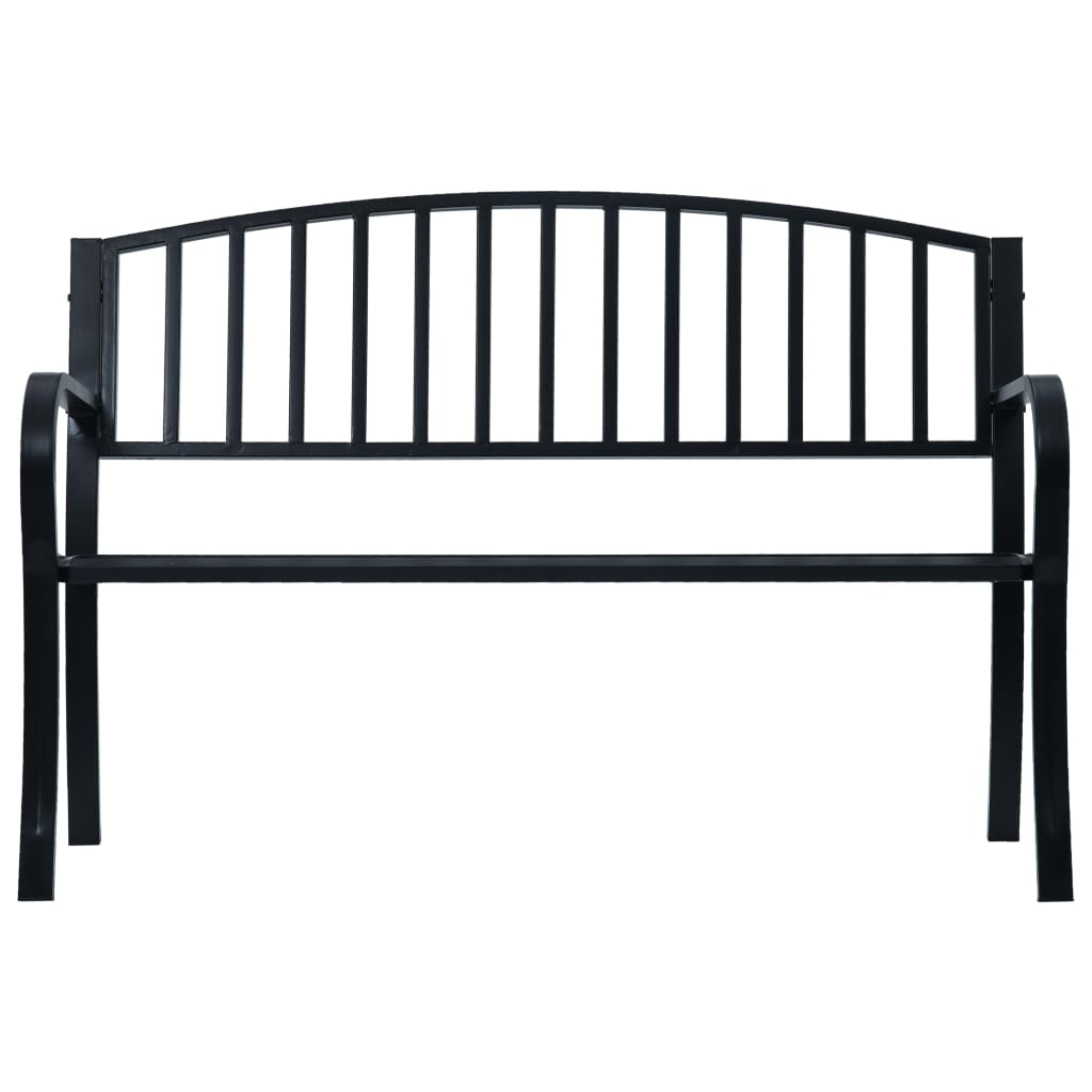 Garden Bench | Black | Steel | 125 cm | Durable | Garden Bench