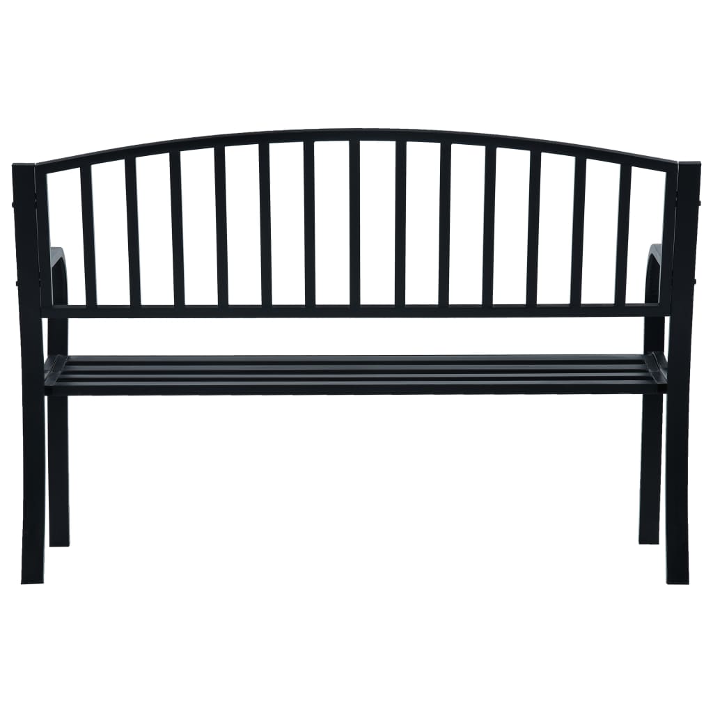 Garden Bench | Black | Steel | 125 cm | Durable | Garden Bench