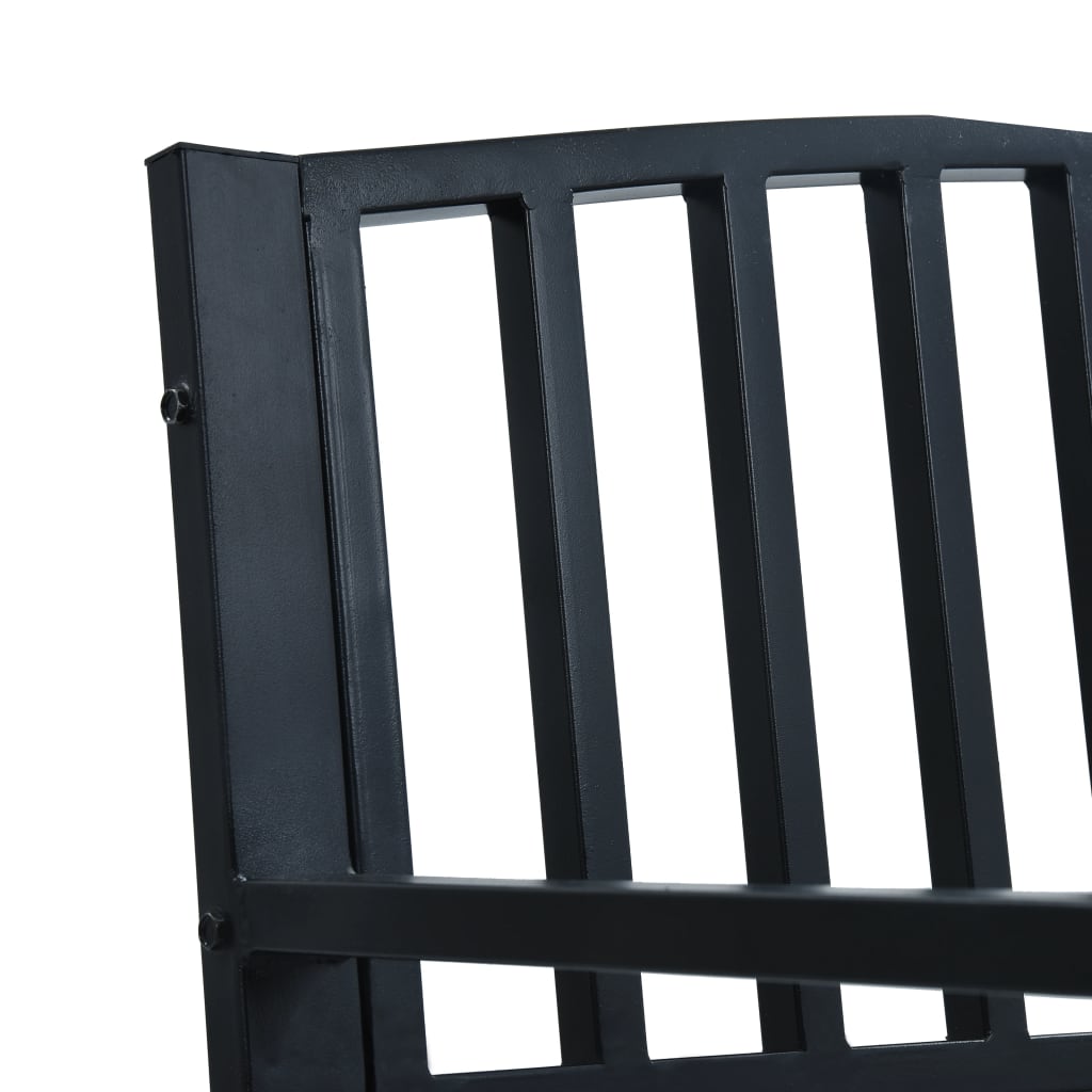 Garden Bench | Black | Steel | 125 cm | Durable | Garden Bench