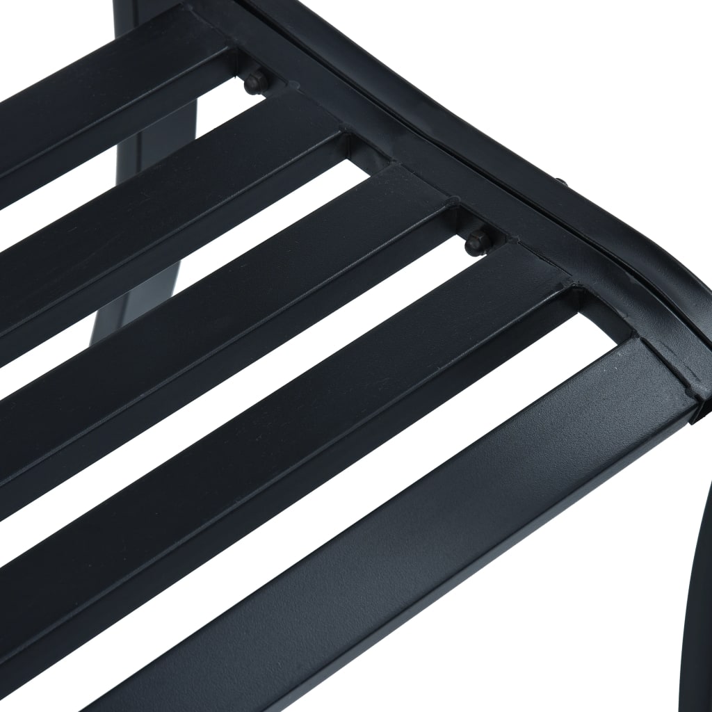 Garden Bench | Black | Steel | 125 cm | Durable | Garden Bench