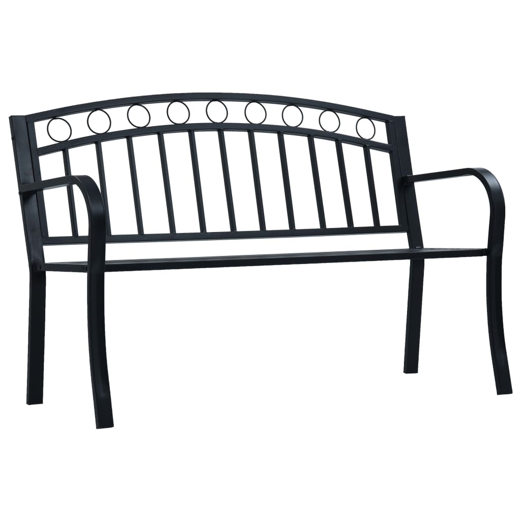 Garden Bench | Black | Steel | 125 cm wide | Durable