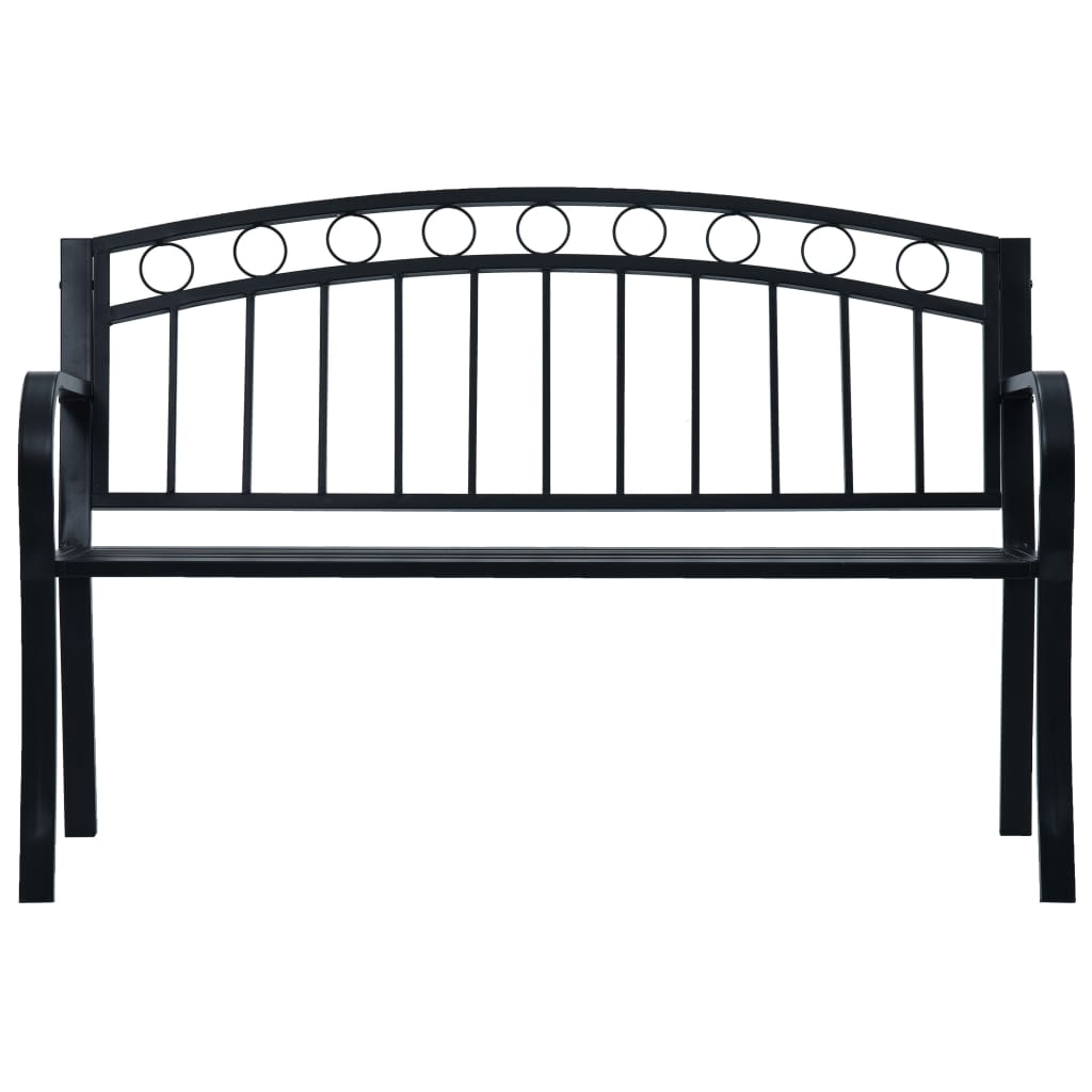 Garden Bench | Black | Steel | 125 cm wide | Durable