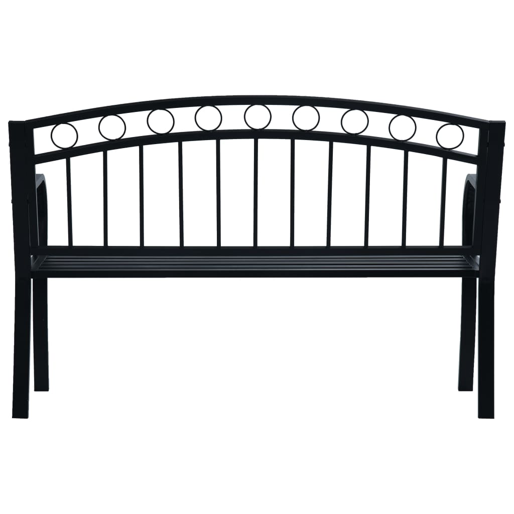Garden Bench | Black | Steel | 125 cm wide | Durable