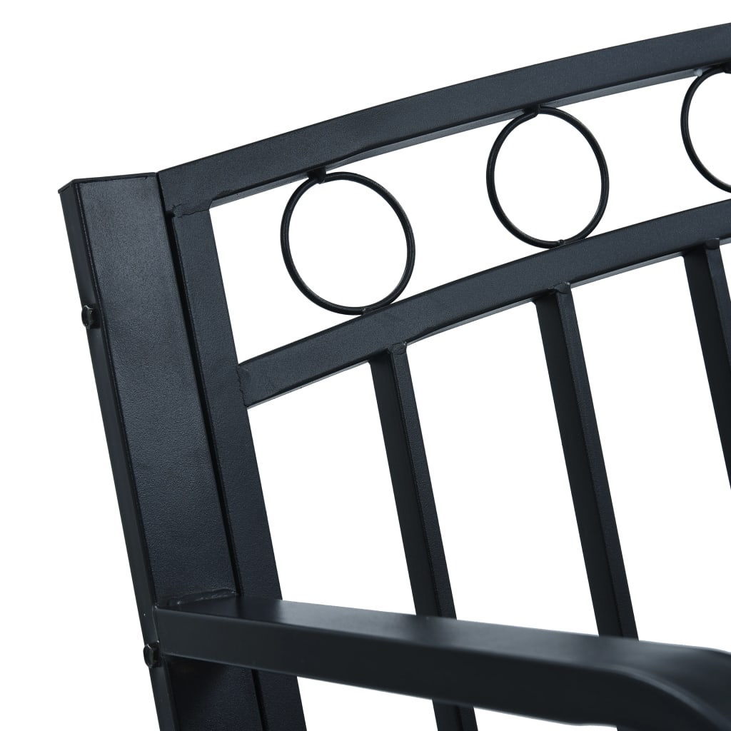 Garden Bench | Black | Steel | 125 cm wide | Durable