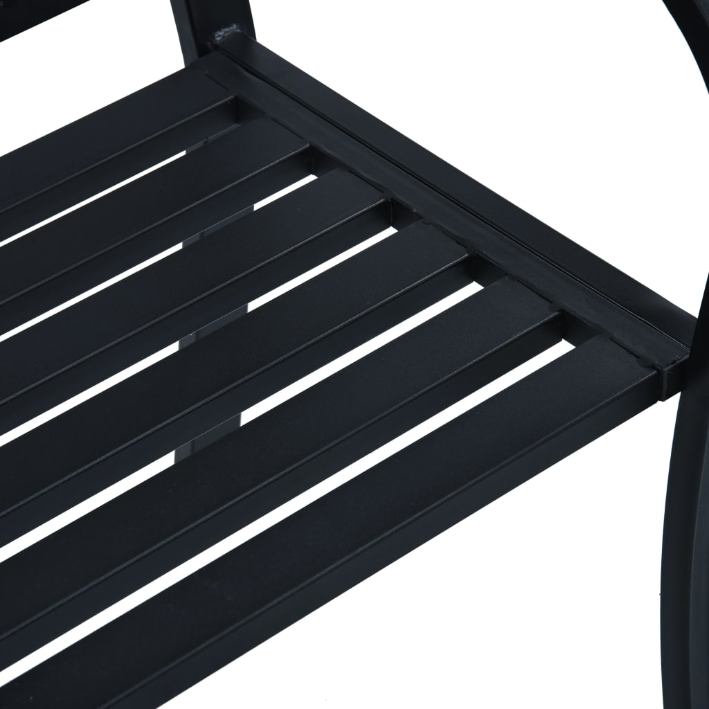 Garden Bench | Black | Steel | 125 cm wide | Durable