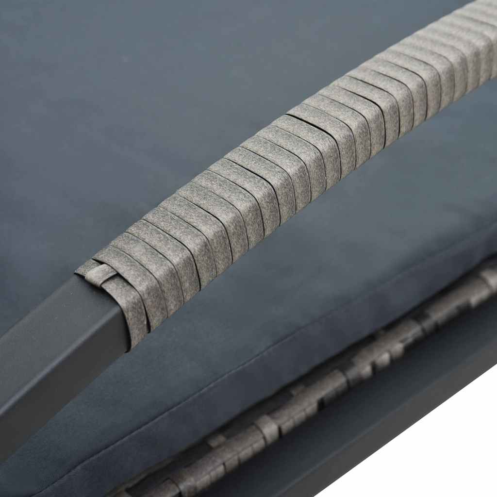 Sun Lounger | Anthracite and Grey | PE Rattan and Powder-Coated Steel