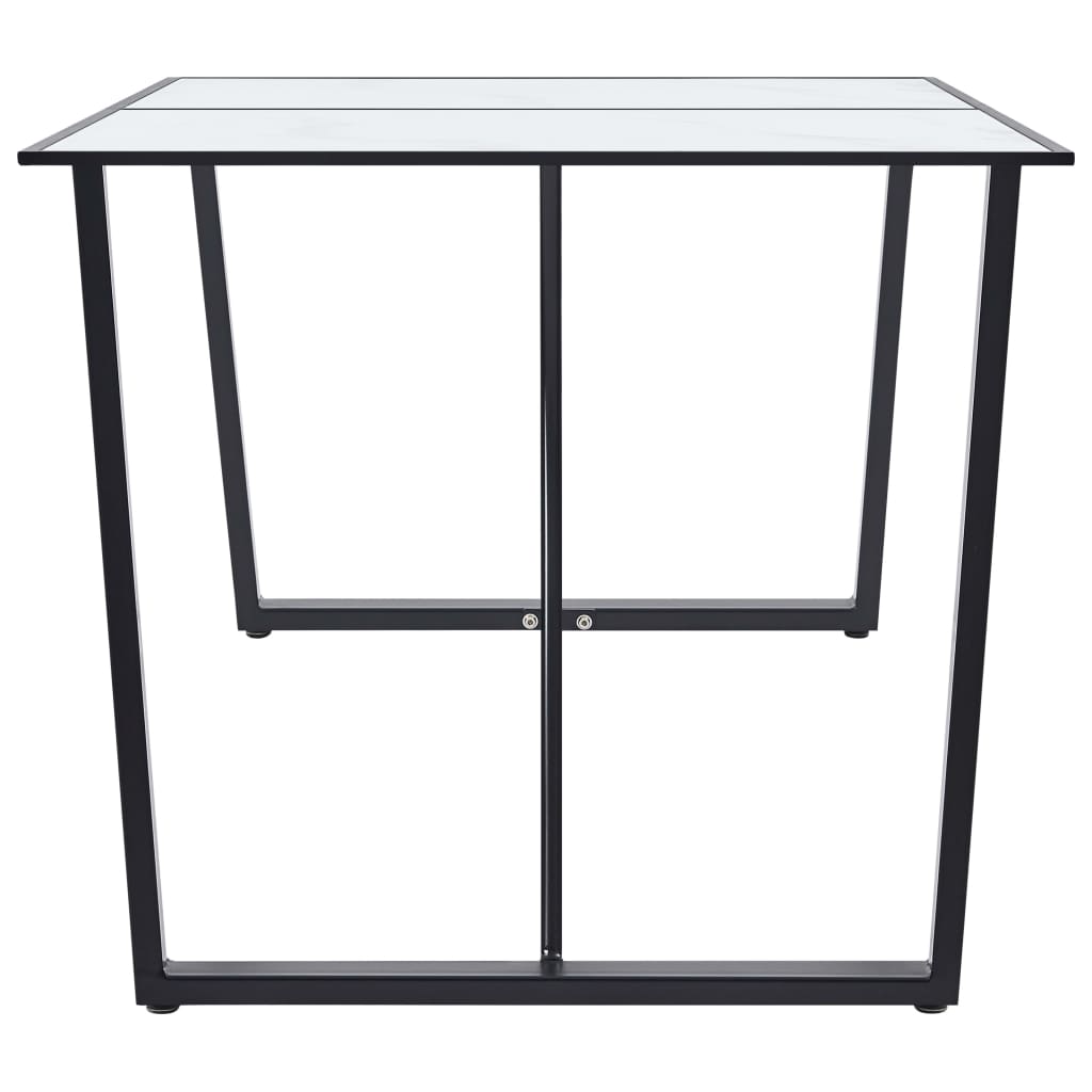 vidaXL Dining Table White 160x80x75 cm Tempered Glass