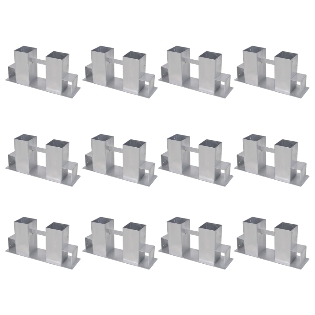 Firewood Stacking Aids 12 pcs Steel Silver
