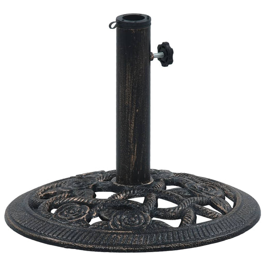 vidaXL Umbrella Base Black and Bronze 9 kg 40 cm Cast Iron