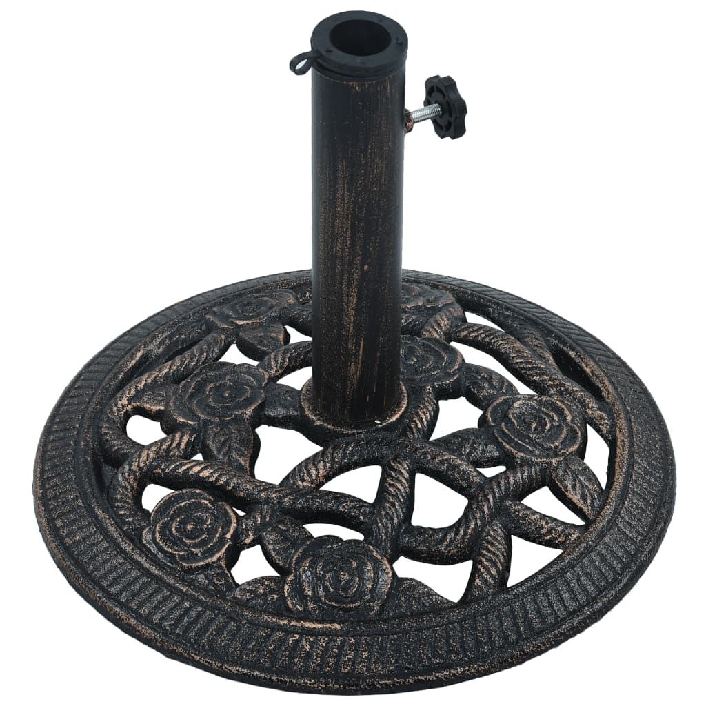 vidaXL Umbrella Base Black and Bronze 9 kg 40 cm Cast Iron