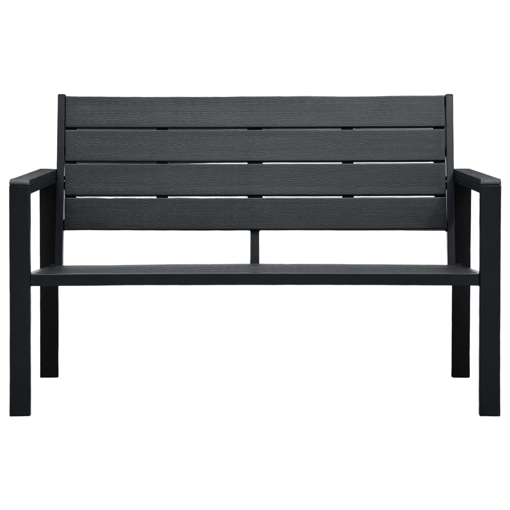 vidaXL Garden Bench 120 cm HDPE Black Wood Look