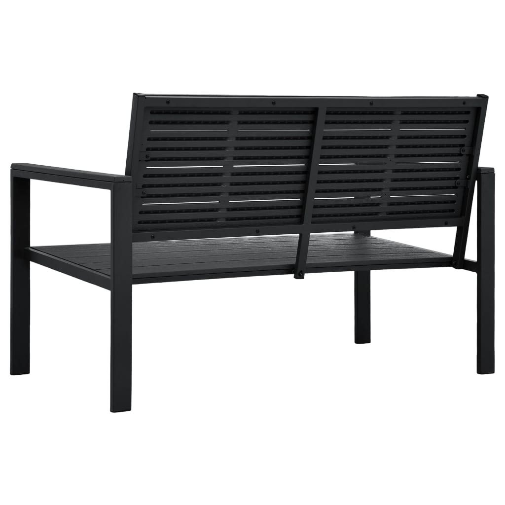 vidaXL Garden Bench 120 cm HDPE Black Wood Look