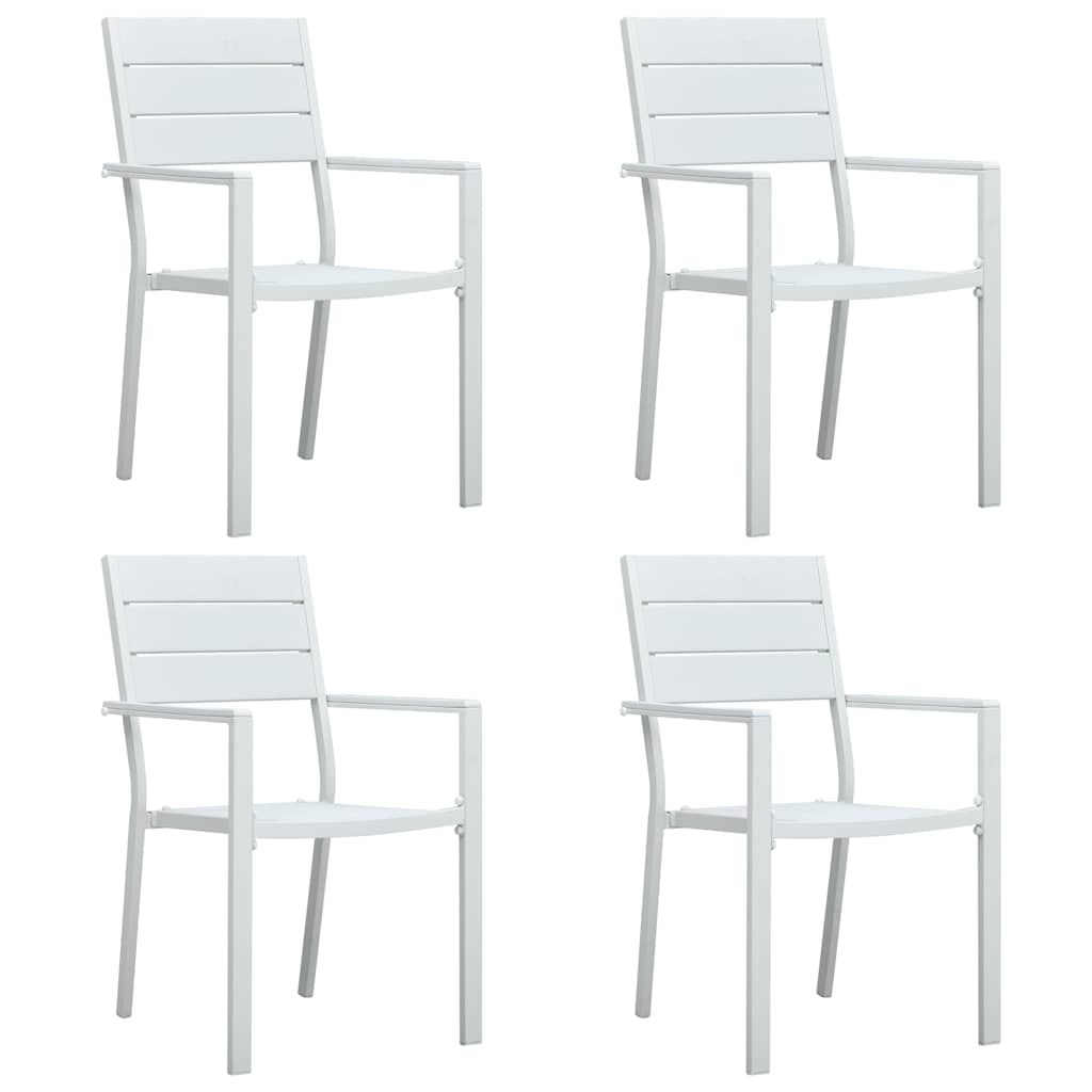 Garden Chair | Set of 4 | White | HDPE and steel | Standard | Durable