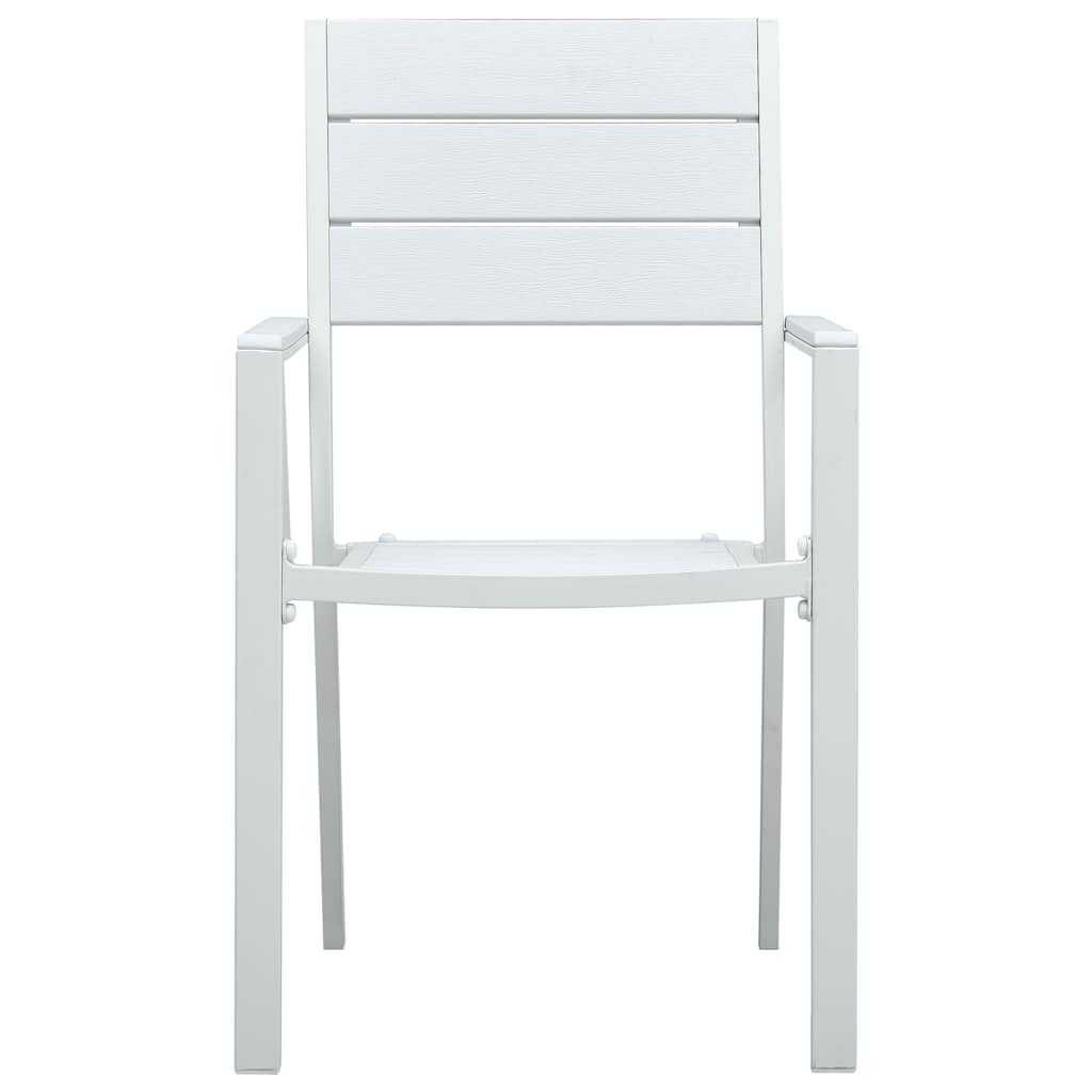 Garden Chair | Set of 4 | White | HDPE and steel | Standard | Durable