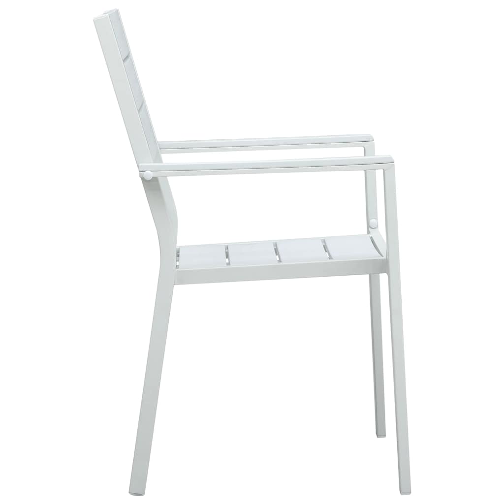 Garden Chair | Set of 4 | White | HDPE and steel | Standard | Durable