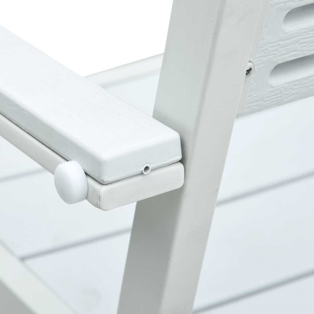 Garden Chair | Set of 4 | White | HDPE and steel | Standard | Durable