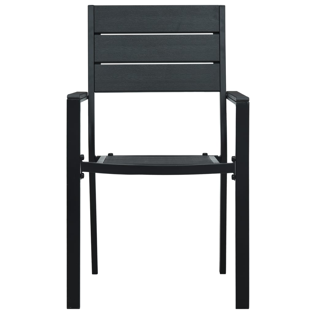Garden Chair | Set of 2 | Black | HDPE | Standard | Durable