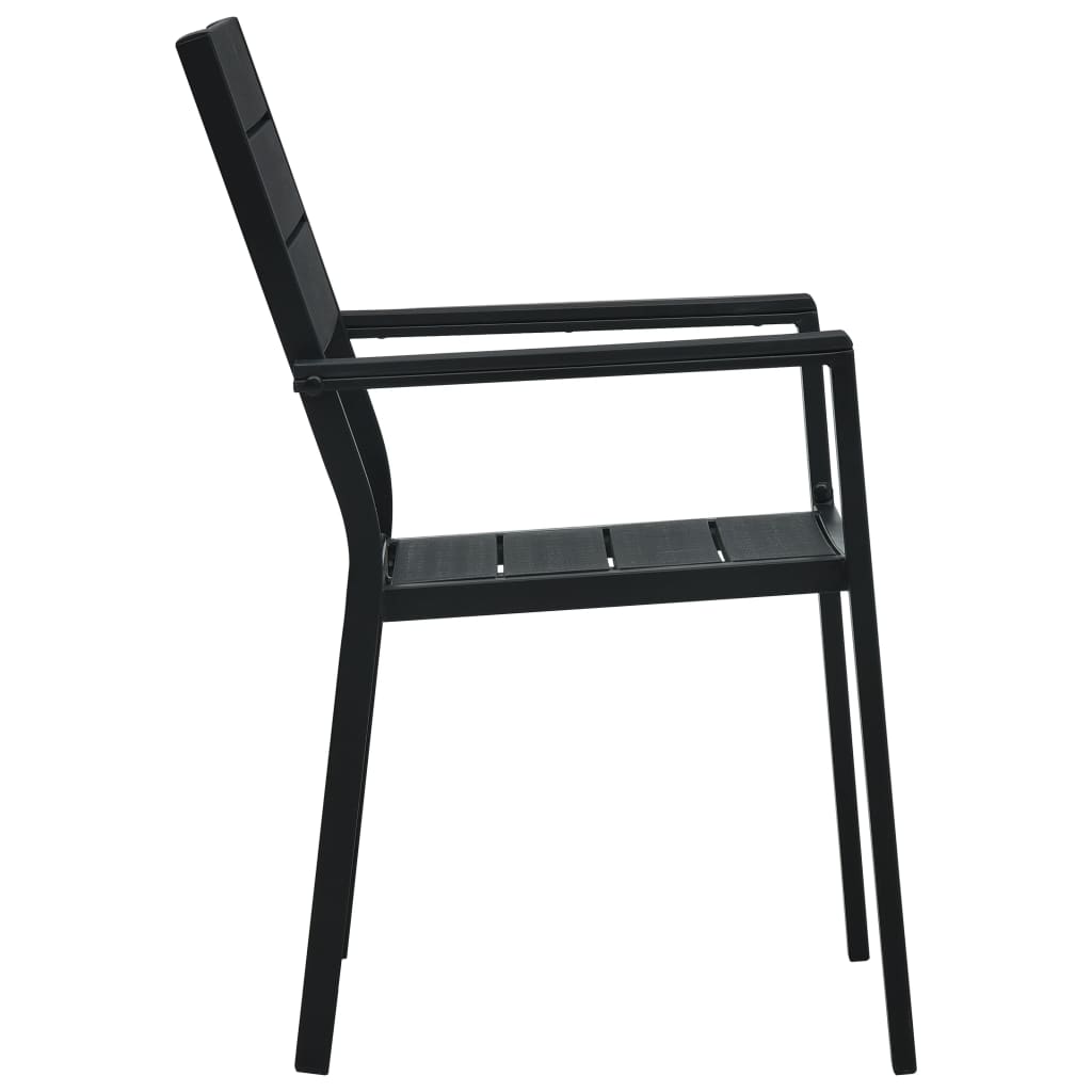 Garden Chair | Set of 2 | Black | HDPE | Standard | Durable