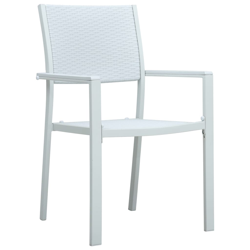Garden Chair | Set of 4 | White | Plastic | Standard | Light Weight