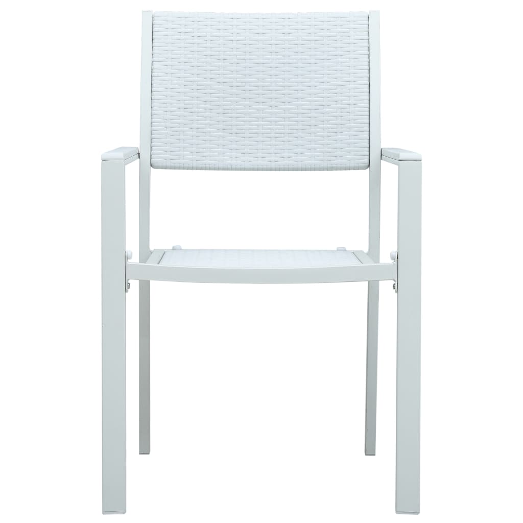 Garden Chair | Set of 4 | White | Plastic | Standard | Light Weight